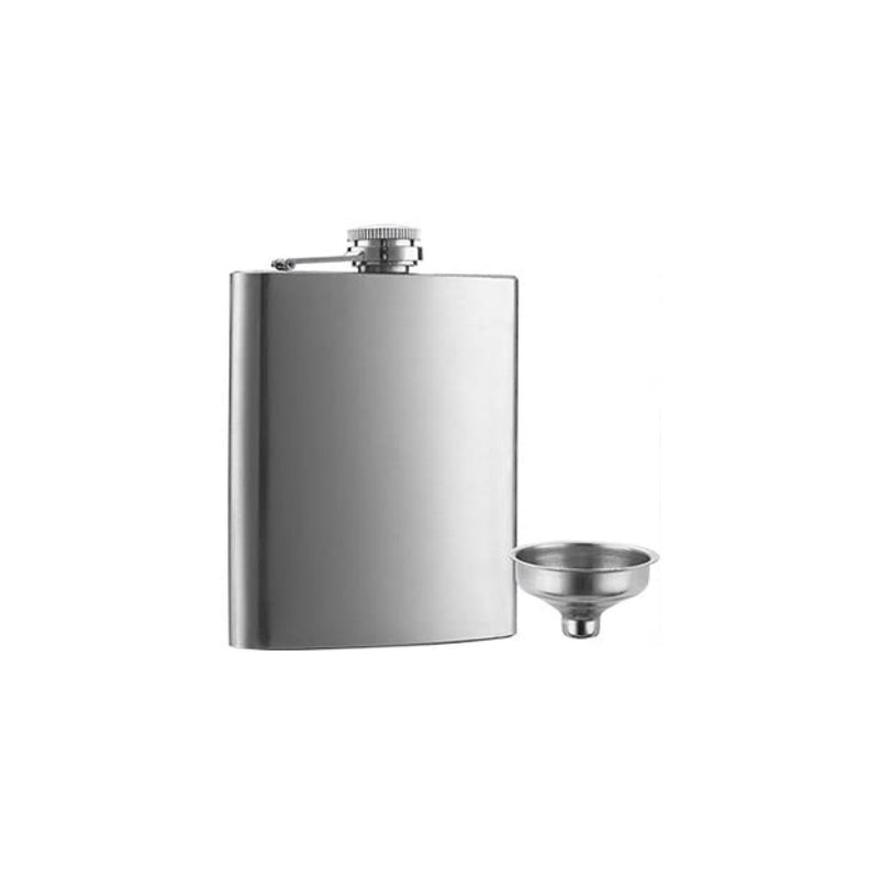 BAR BUTLER HIP FLASK WITH FUNNEL ST STEEL, 250ML (149X93X23MM)