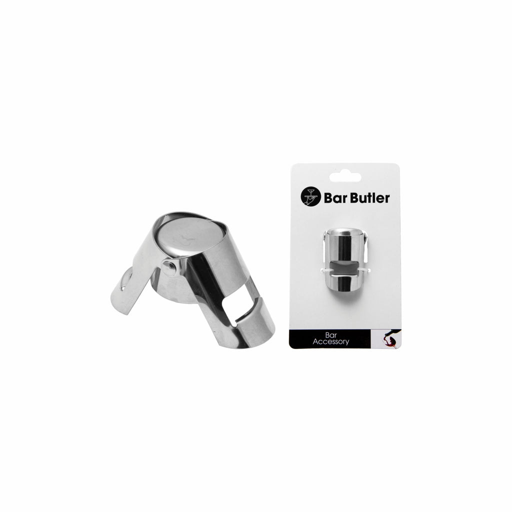 BAR BUTLER CHAMPAGNE STOPPER WITH DOUBLE CLIP ST.STEEL, (55X40MM DIA)