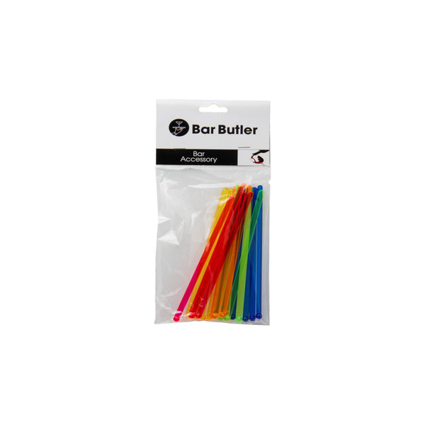 BAR BUTLER COLOURED PLASTEC STIRRERS 20 PIECES, (165X5MM)