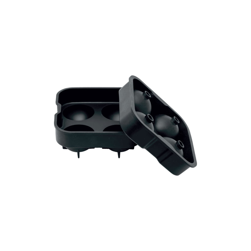 BAR BUTLER BLACK SILICONE ICE BALL (4) MOULD, (125X130X50MM)