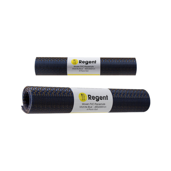 REGENT PLACE MATS WOVEN MIDNITE BLUE PVC, 4PCS ROLL (300X450MM)