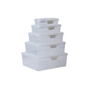 REGENT PLASTIC PINKI STORAGE BOX CLEAR & GREY, 1.1LT (210X140X60MM)