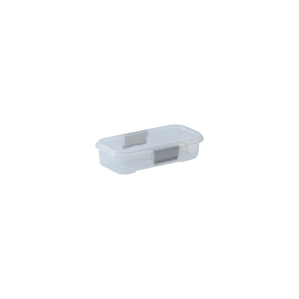 REGENT PLASTIC PINKI STORAGE BOX CLEAR & GREY, 450ML (190X130X45MM)