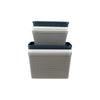 REGENT PLASTIC NEW KNIT BASKET MED, ASST. COLOURS BLUE, GREY AND WHITE (295X235X130M)
