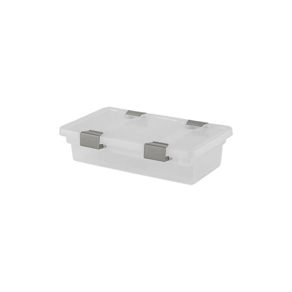 REGENT PLASTIC CLIPPY BOX SMALL, CLEAR & GREY (275X165X70MM)