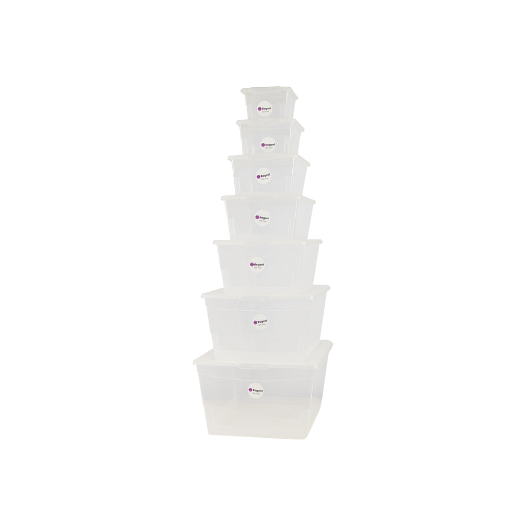 REGENT PLASTIC KEY RECT. STORAGE BOX XX-LARGE CLEAR, 21LT (450X320X200 ...