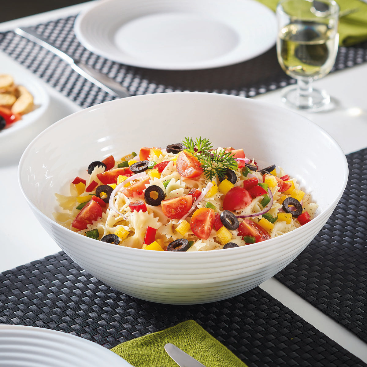 LUMINARC STAIRO WHITE OPAL TEMPERED GLASS SALAD BOWL 3L, 270MM DIA
